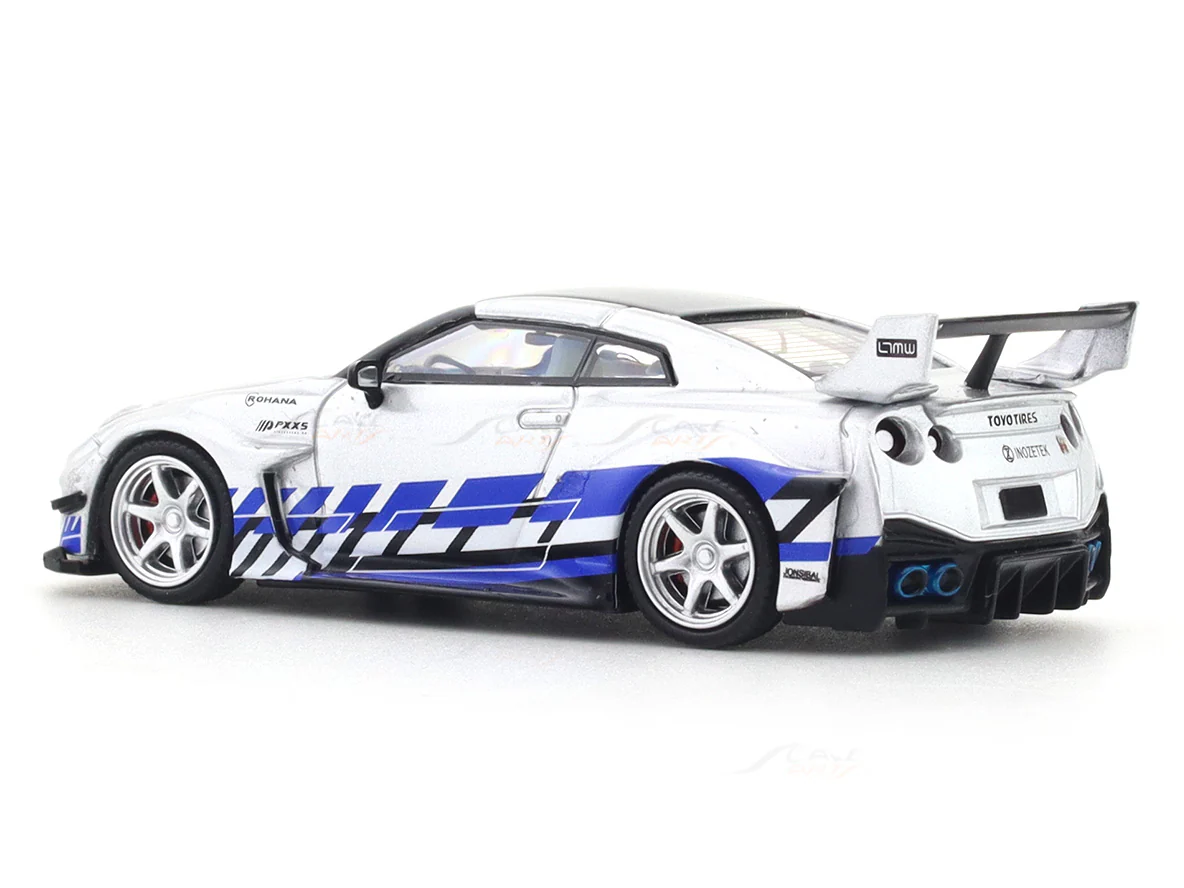 Nissan Skyline GT-R R35 silver 1:64 Time Micro diecast scale model car miniature - Image 4