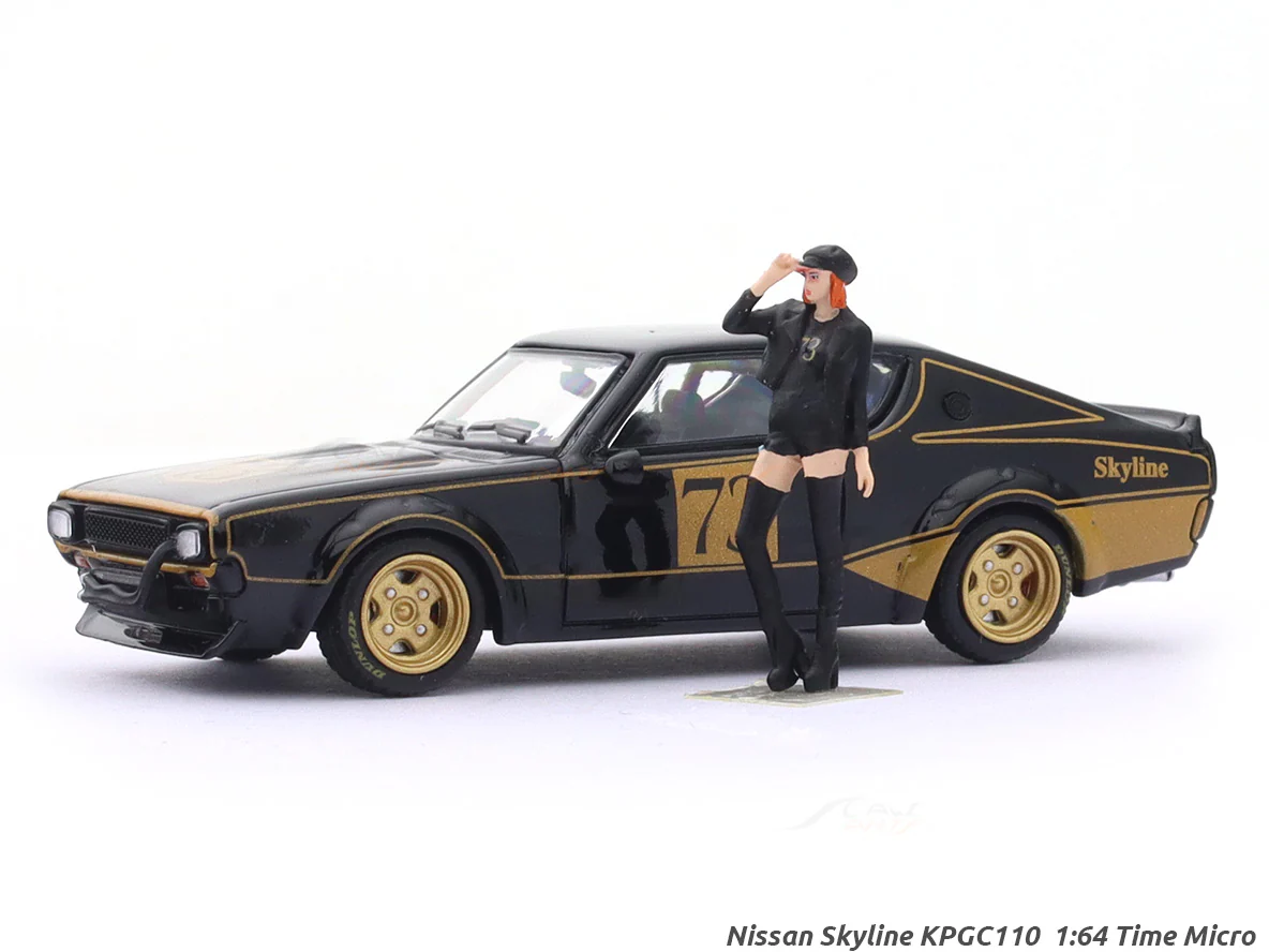 Nissan Skyline KPGC110 JPS black 1:64 Time Micro diecast scale model car miniature