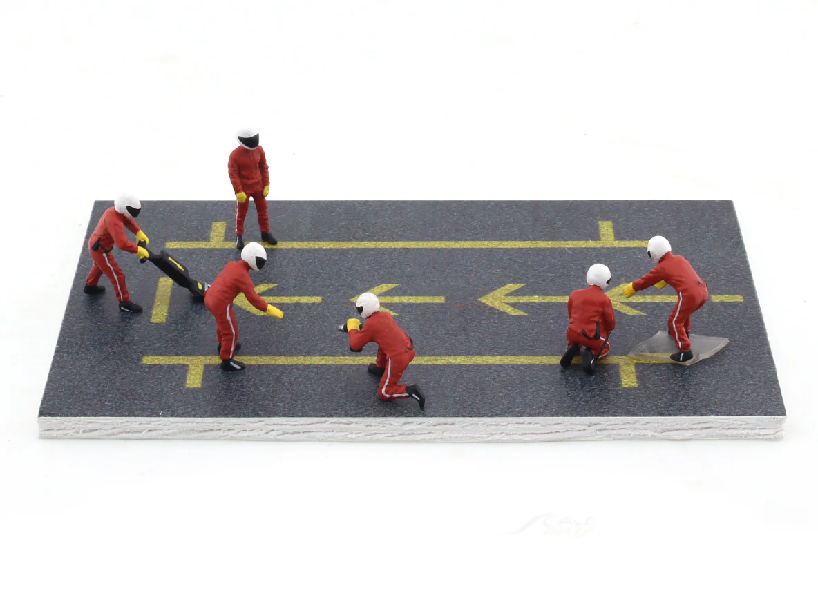 Pit Crew Set Red 1:64 American Diorama x Tarmac Works miniature figures