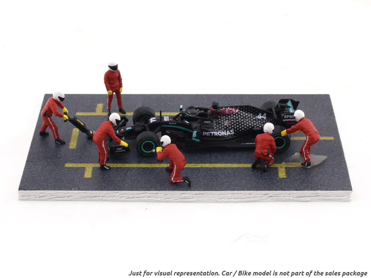 Pit Crew Set Red 1:64 American Diorama x Tarmac Works miniature figures - Image 2