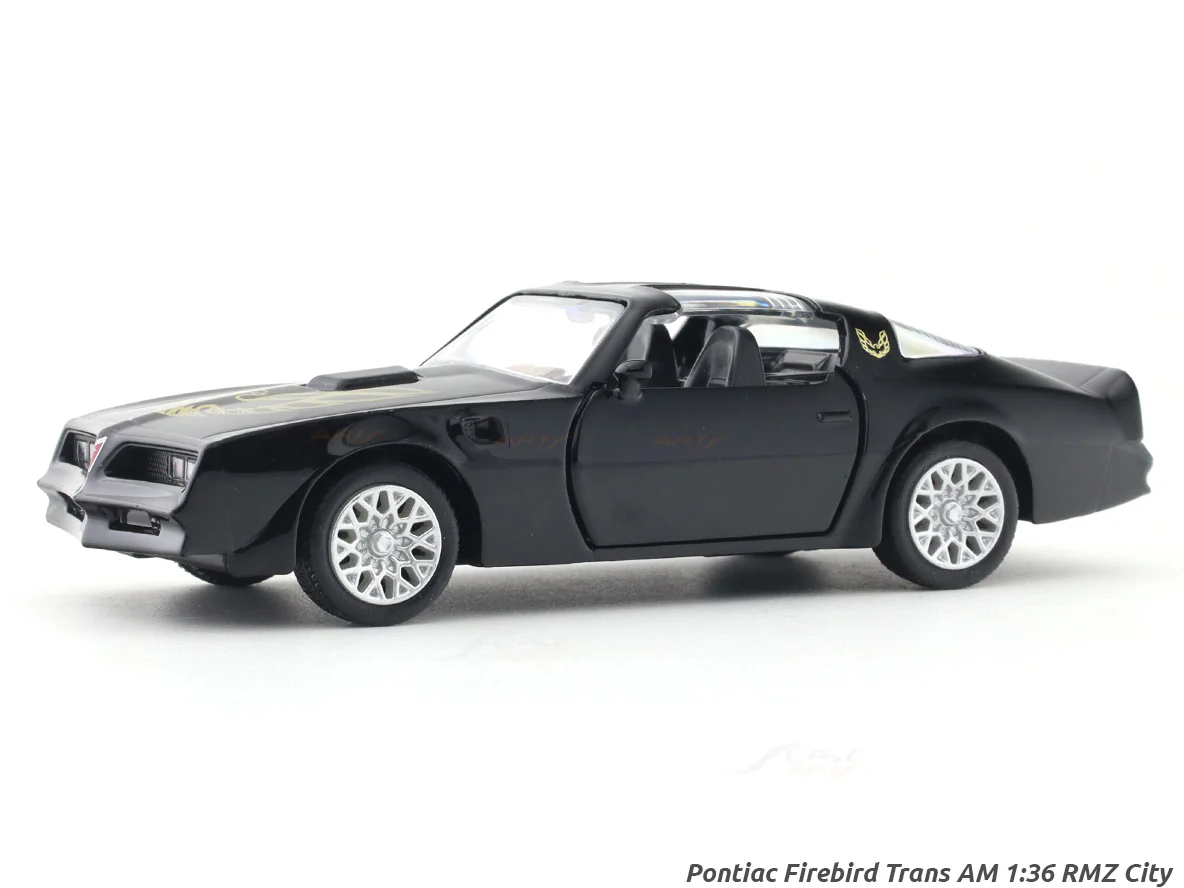 Pontiac Firebird Trans AM black 1:33-42 RMZ City licensed pull back car scale model