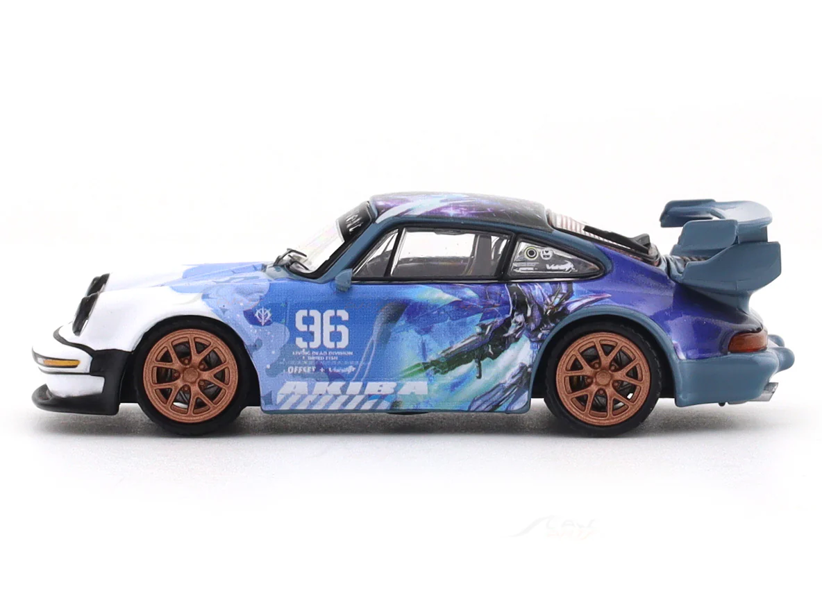 Porsche 911 964 Singer Akiba blue 1:64 Leixin diecast scale model car miniature collectible - Image 2