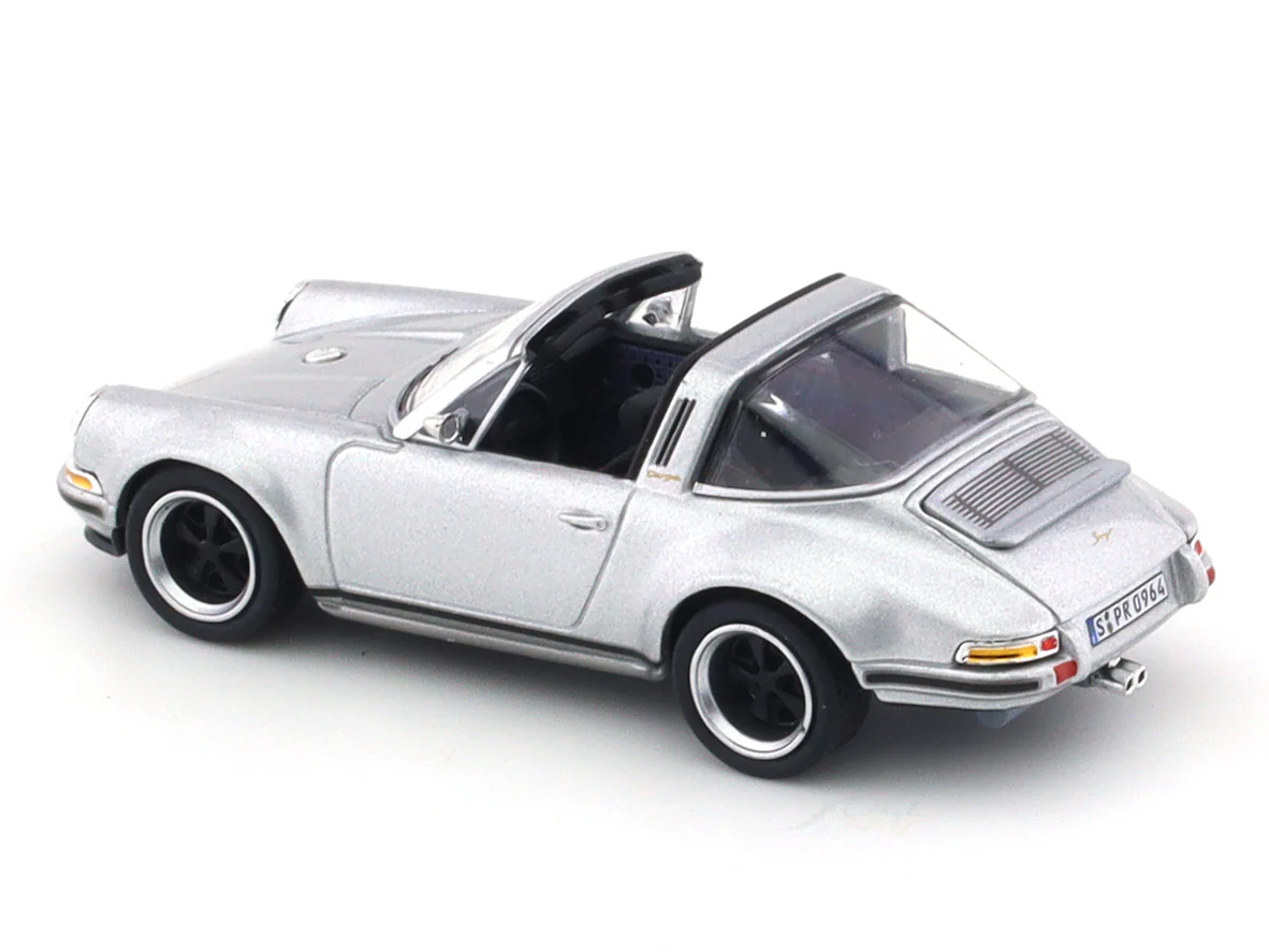 Porsche 911 964 Targa Singer silver 1:64 Pop Race diecast scale model car - Image 8
