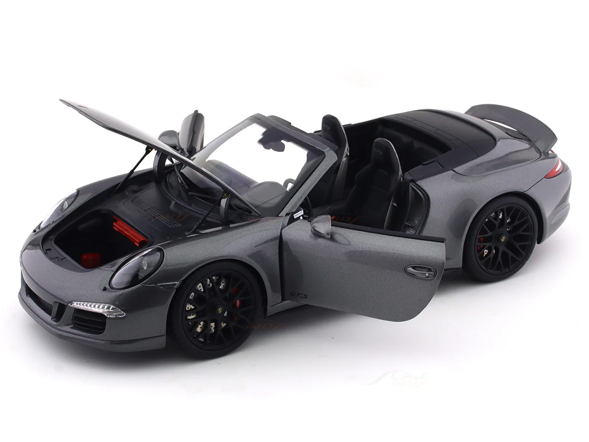 Porsche 911 991 Carrera GTS Cabriolet grey 1:18 Schuco diecast Scale Model car - Image 14