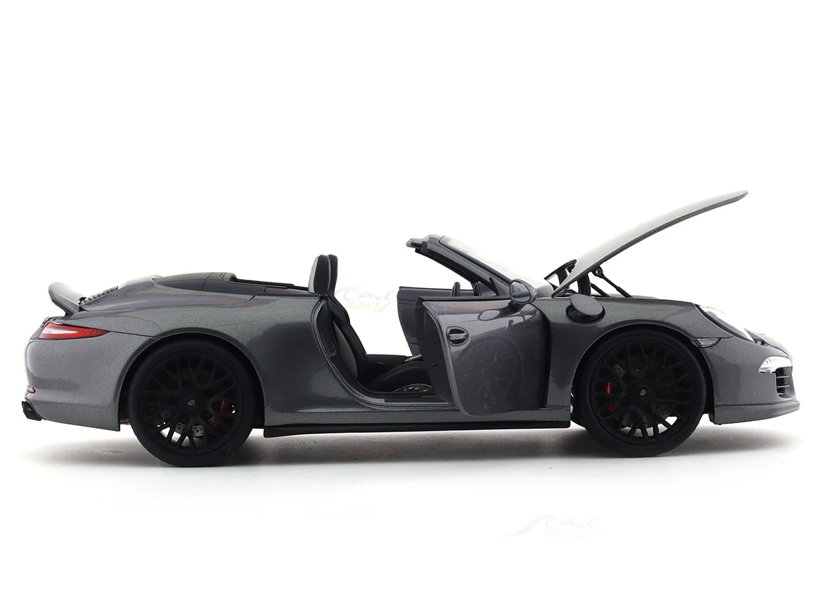 Porsche 911 991 Carrera GTS Cabriolet grey 1:18 Schuco diecast Scale Model car - Image 9