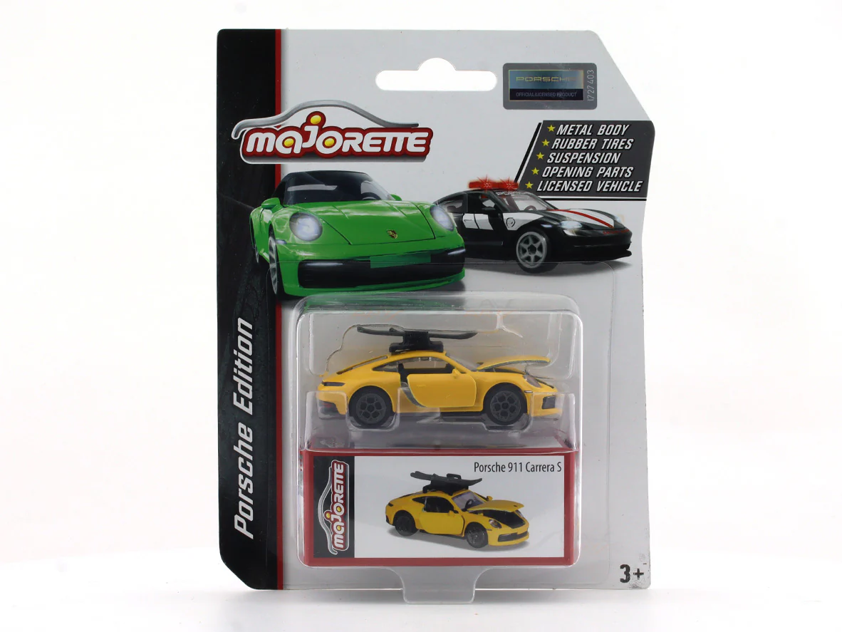Porsche 911 Carrera S yellow Porsche Edition Majorette scale model car - Image 2
