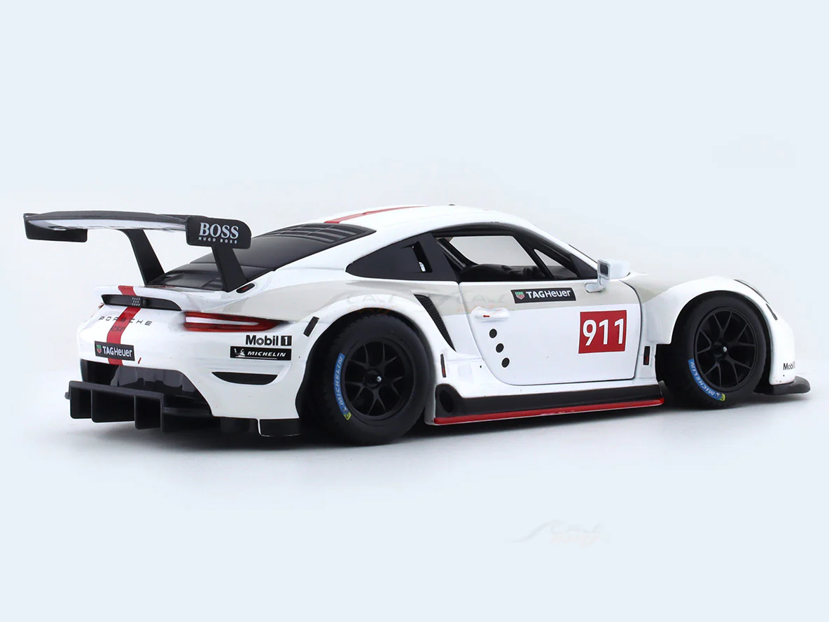 Porsche 911 RSR White 1:24 Bburago licensed diecast Scale Model car - Image 4