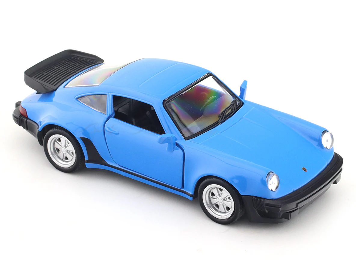 Porsche 911 Turbo 3.3 blue 1:33-42 RMZ City licensed pull back car scale model - Image 7