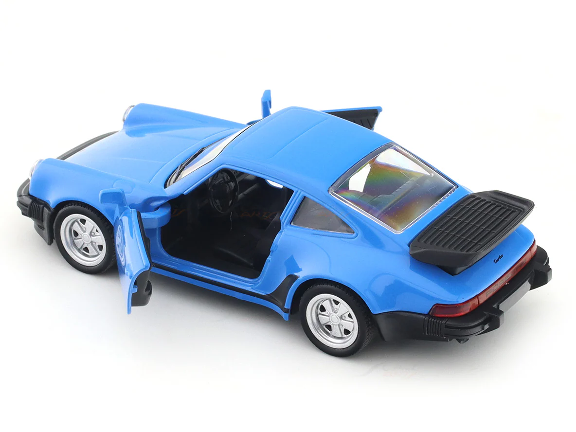 Porsche 911 Turbo 3.3 blue 1:33-42 RMZ City licensed pull back car scale model - Image 9