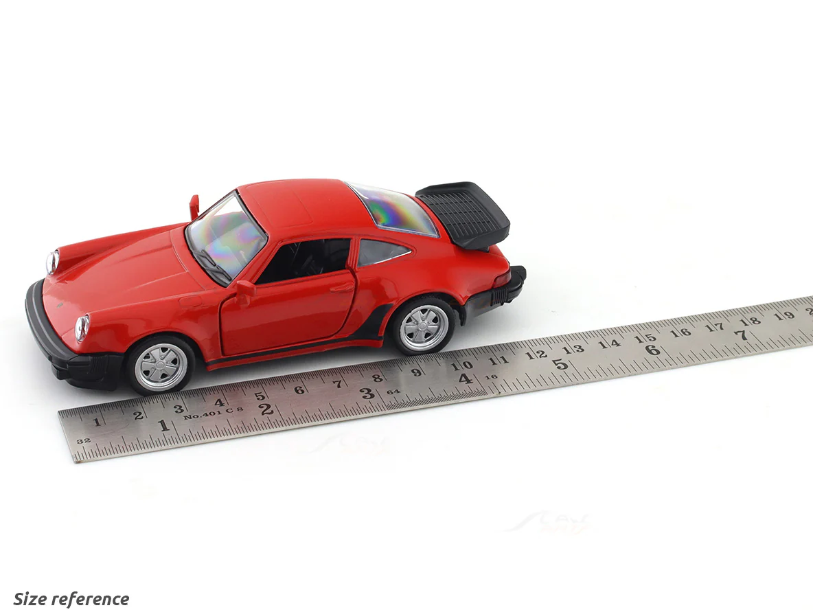 Porsche 911 Turbo 3.3 red 1:33-42 RMZ City licensed pull back car scale model - Image 10