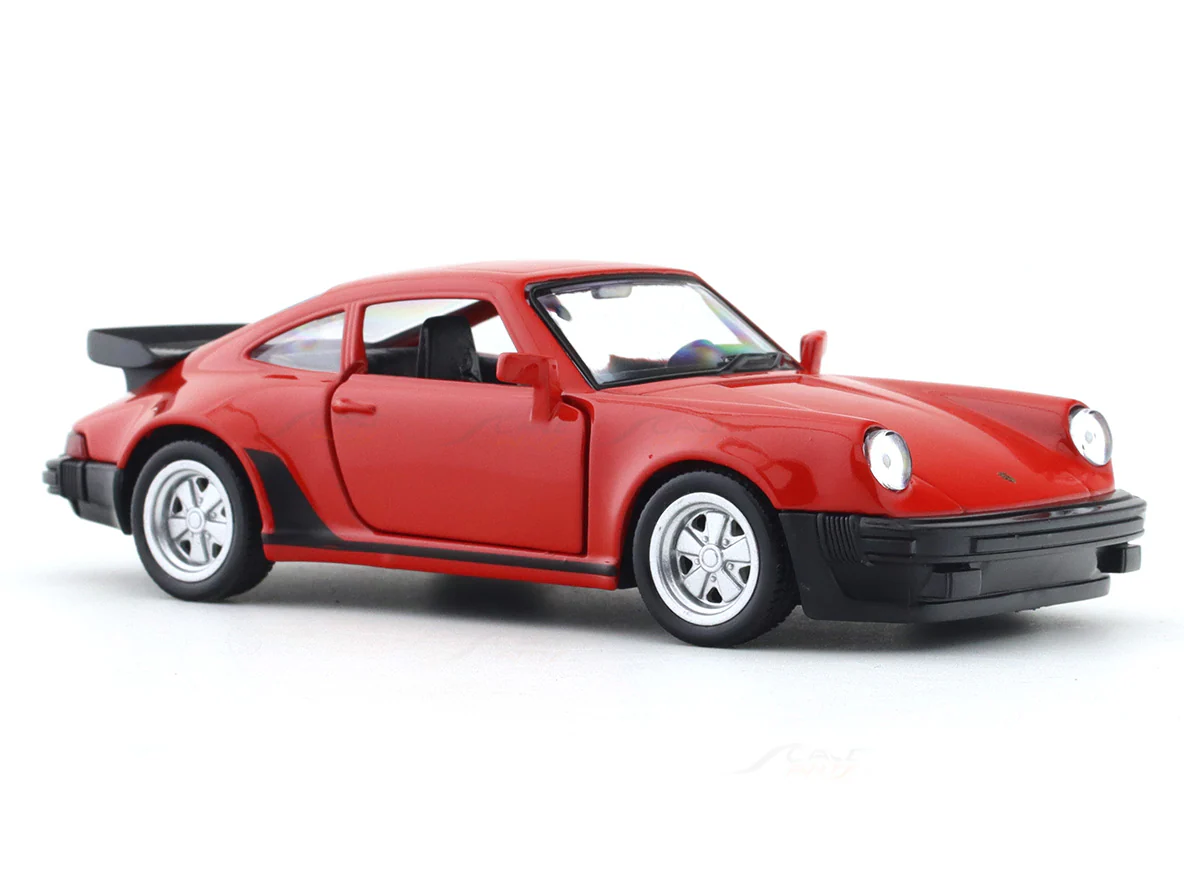 Porsche 911 Turbo 3.3 red 1:33-42 RMZ City licensed pull back car scale model - Image 6