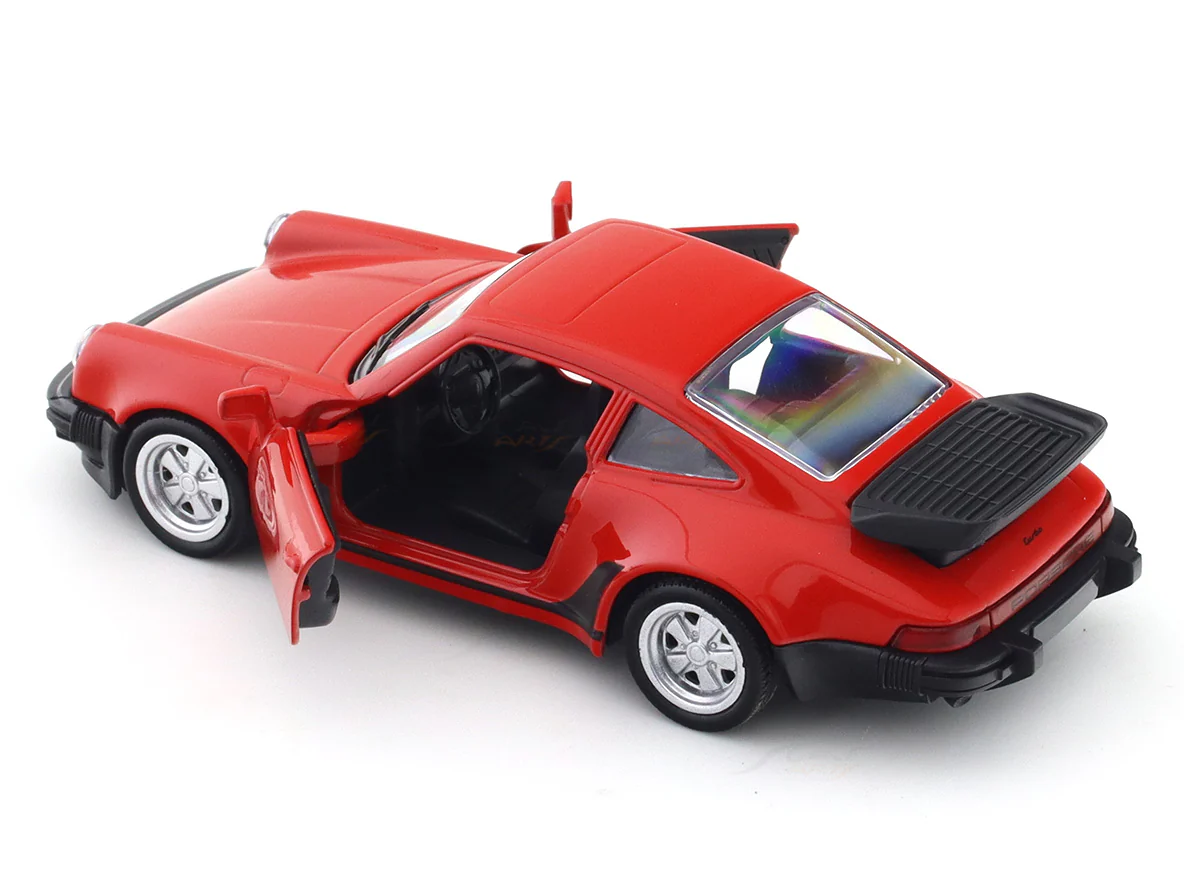Porsche 911 Turbo 3.3 red 1:33-42 RMZ City licensed pull back car scale model - Image 9