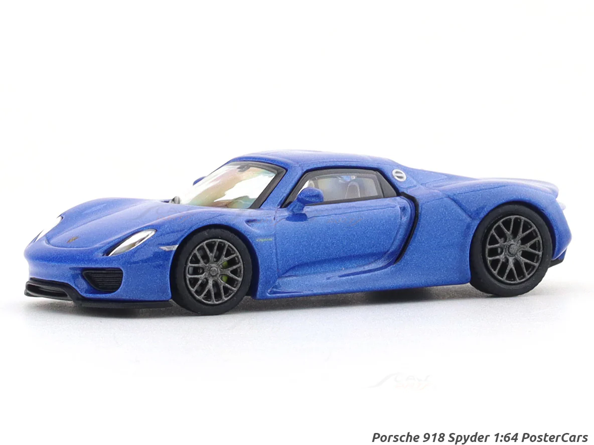 Porsche 918 Spyder blue 1:64 PosterCars licensed diecast scale model car miniature car
