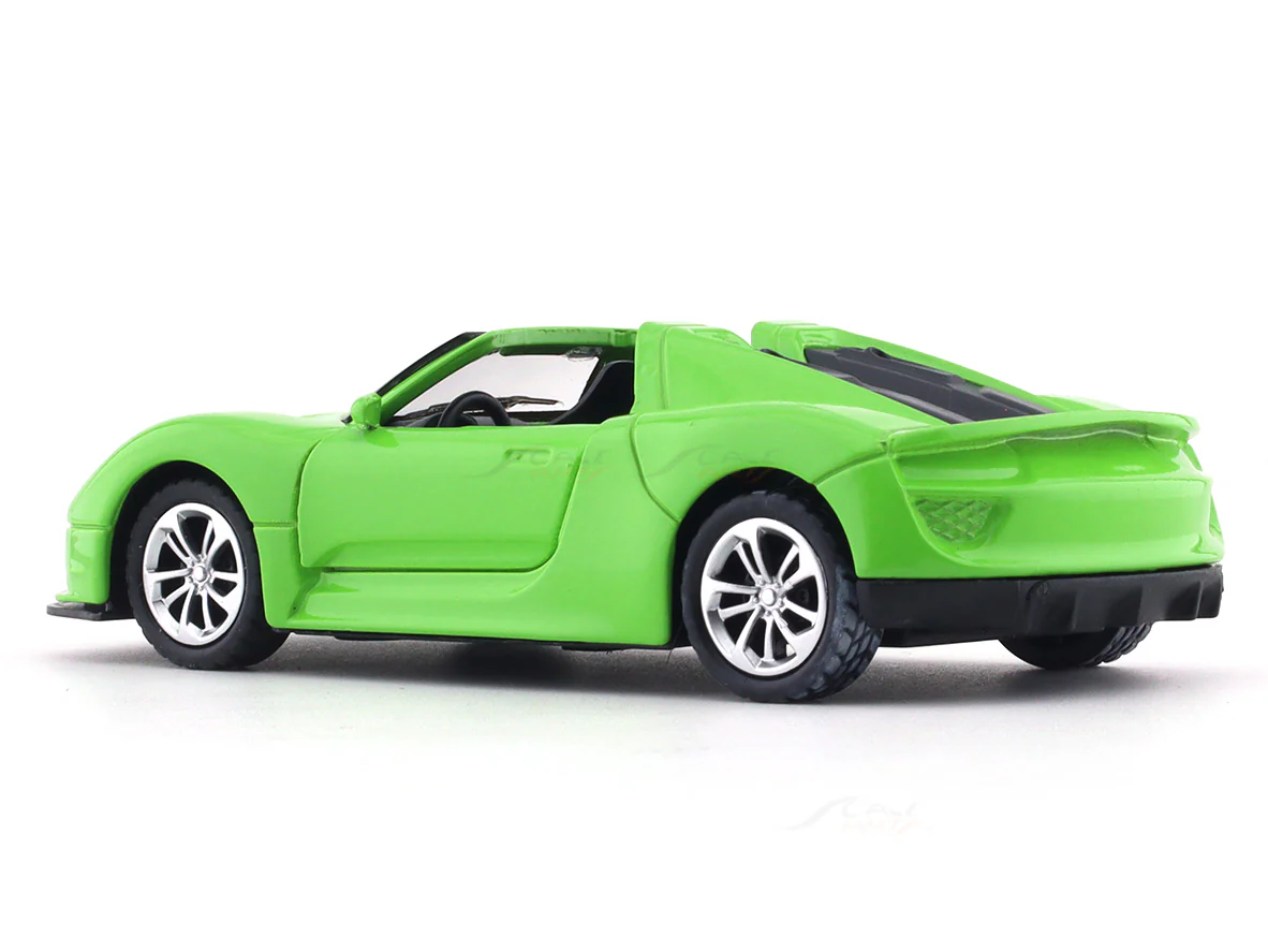 Porsche 918 Spyder like green pull back car - Image 3