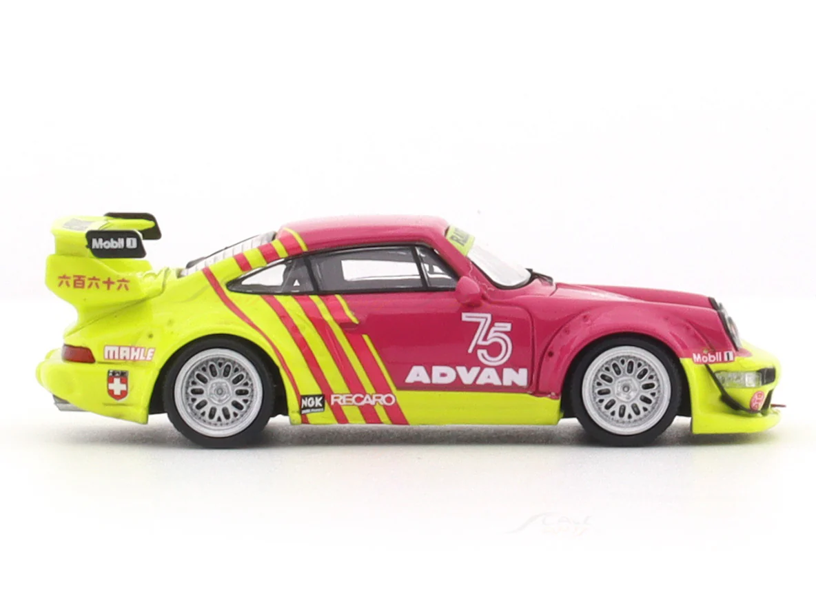 Porsche 964 RWB Advan 75 with figure 1:64 Mini Station diecast scale model car - Image 6