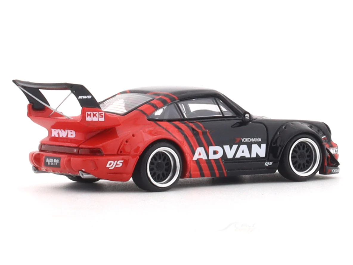 Porsche 964 RWB Advan with figure 1:64 Mini Station diecast scale model car - Image 5