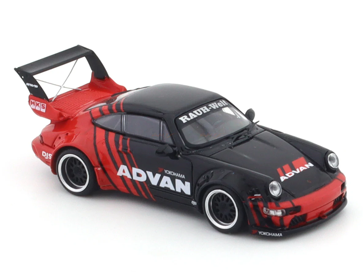 Porsche 964 RWB Advan with figure 1:64 Mini Station diecast scale model car - Image 8