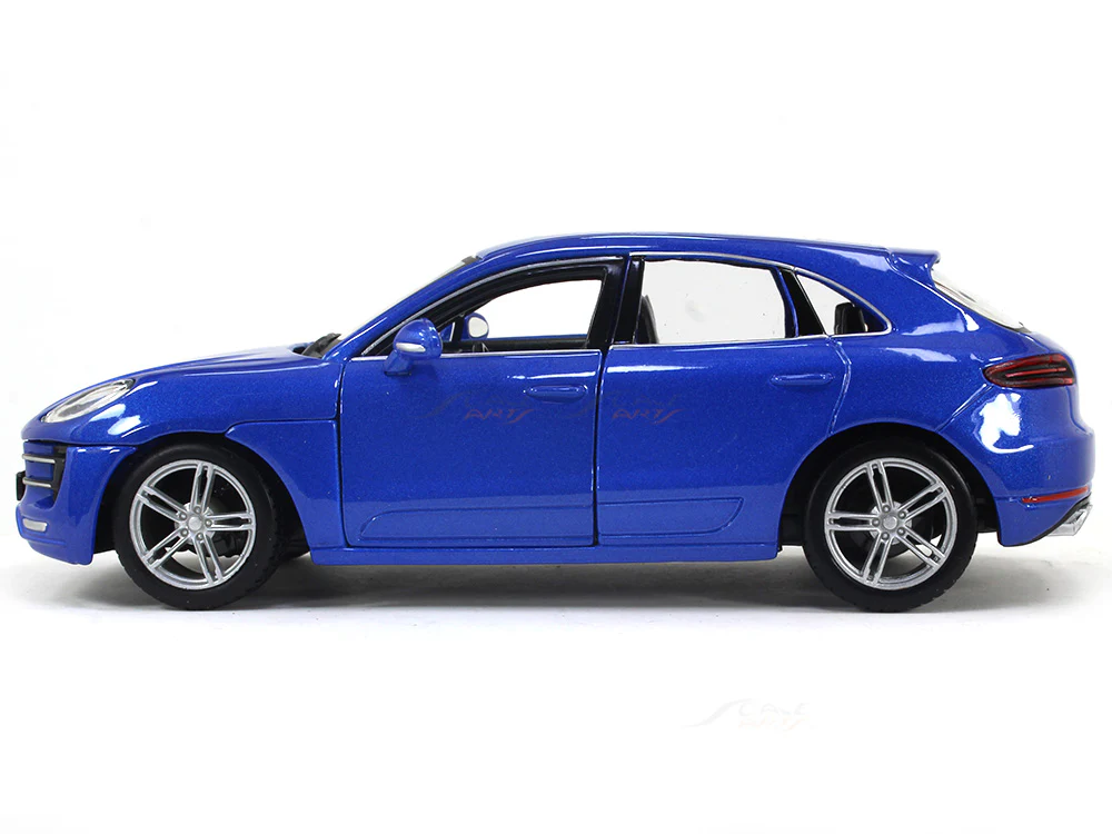 Porsche Macan Turbo blue 1:24 Bburago diecast scale model car - Image 2