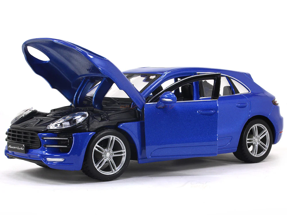 Porsche Macan Turbo blue 1:24 Bburago diecast scale model car - Image 7