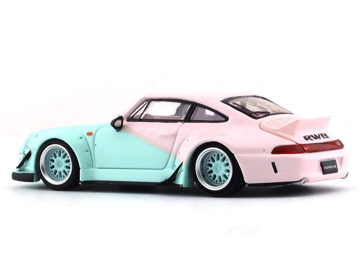 Porsche RWB 993 with figure blue 1:64 Time Micro diecast scale model car - Image 4