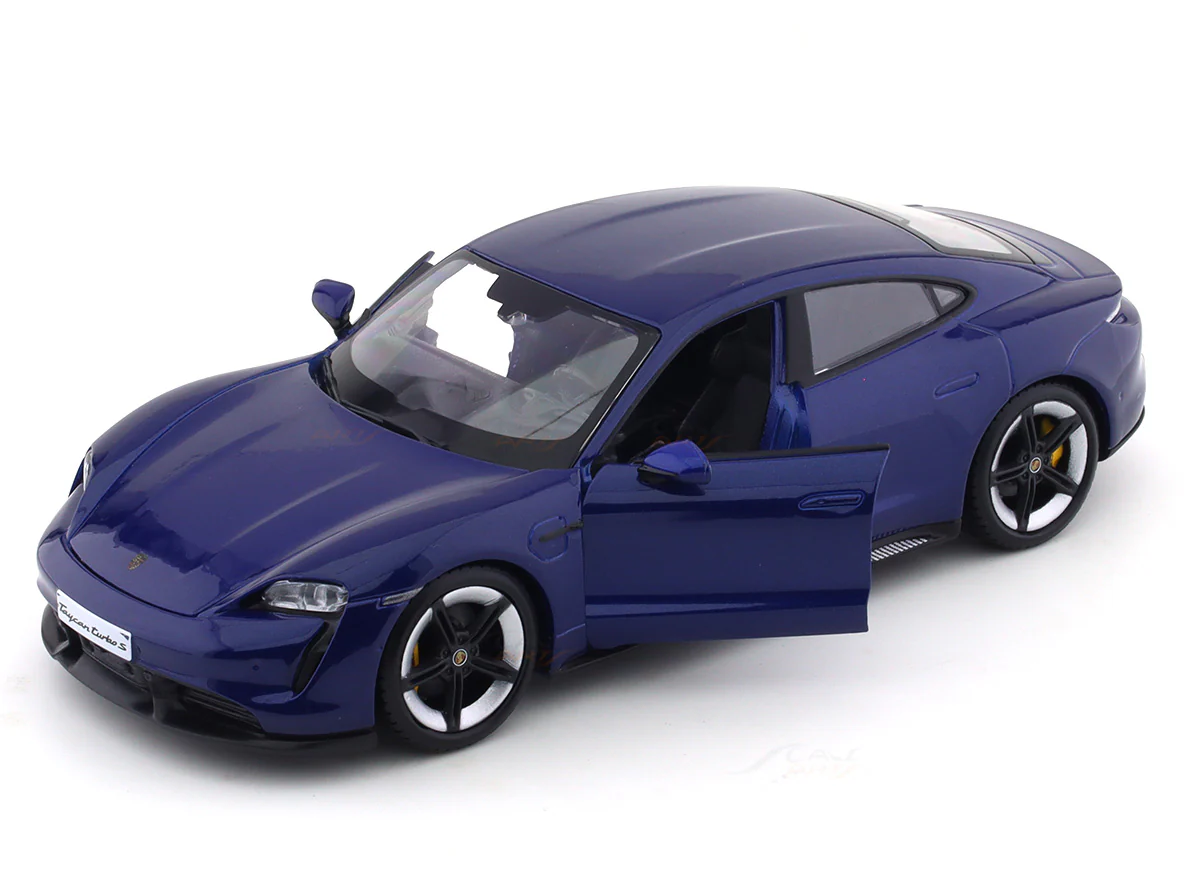 Porsche Taycan Turbo S blue 1:24 Bburago licensed diecast Scale Model car - Image 12
