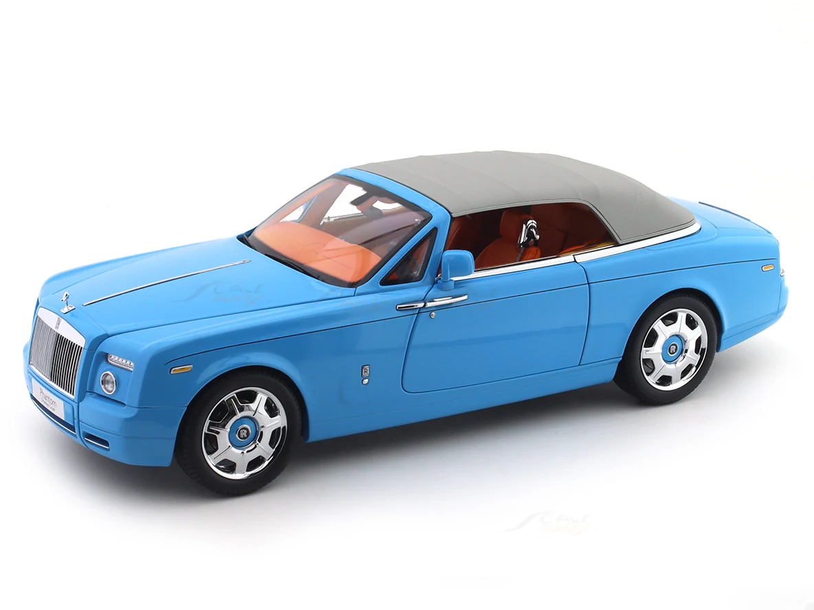 Rolls-Royce Phantom Drophead Coupe blue 1:18 Kyosho licensed premium diecast scale model car collectible - Image 32