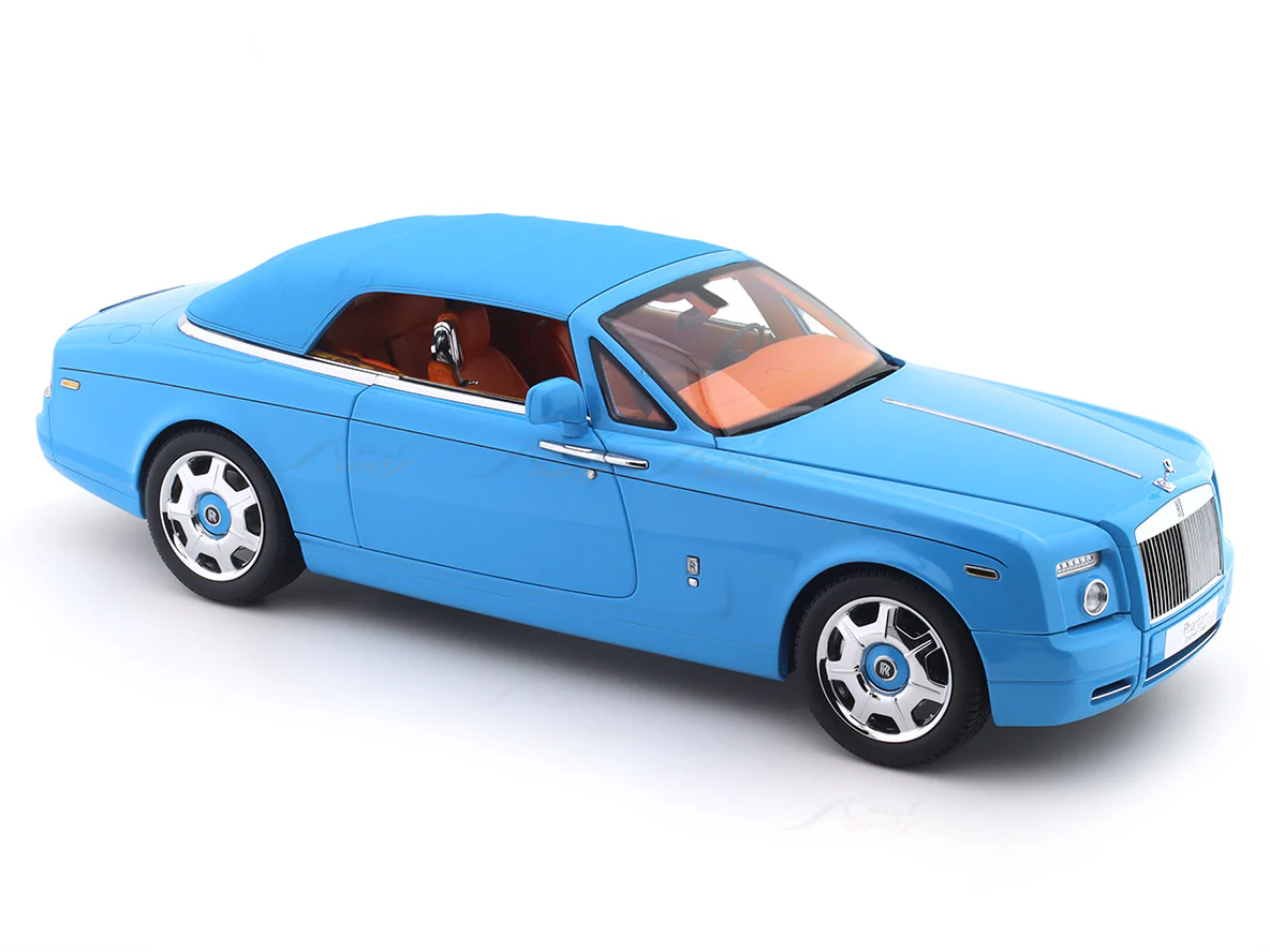 Rolls-Royce Phantom Drophead Coupe blue 1:18 Kyosho licensed premium diecast scale model car collectible - Image 33