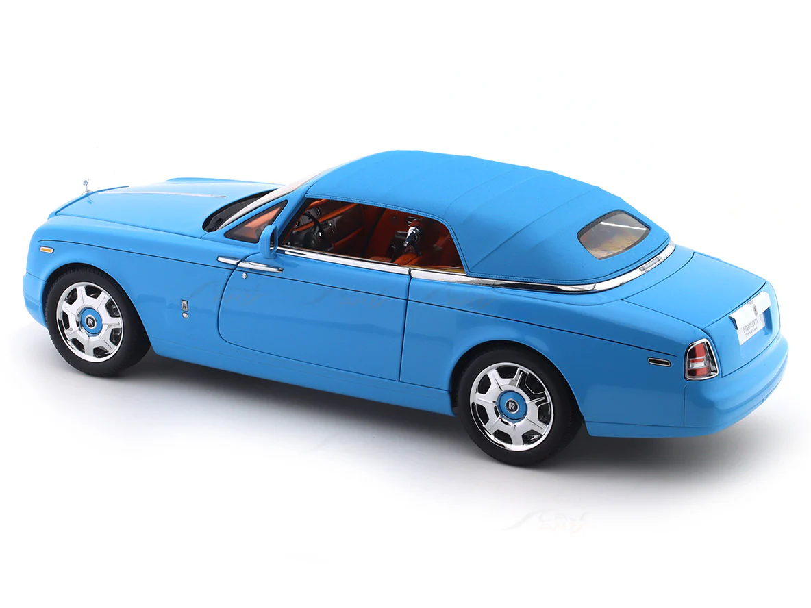 Rolls-Royce Phantom Drophead Coupe blue 1:18 Kyosho licensed premium diecast scale model car collectible - Image 34