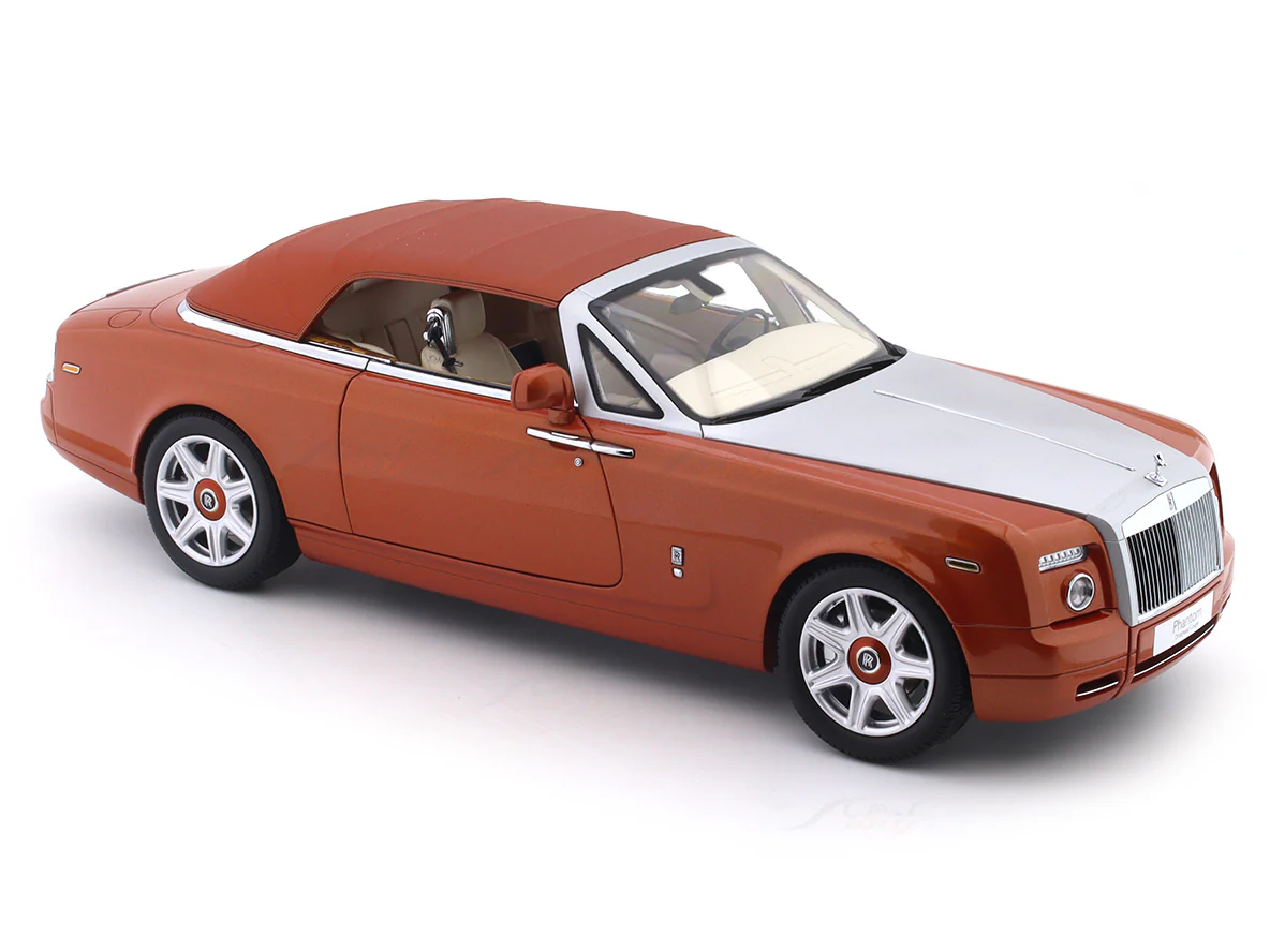 Rolls-Royce Phantom Drophead Coupe orange 1:18 Kyosho licensed premium diecast scale model car collectible - Image 32