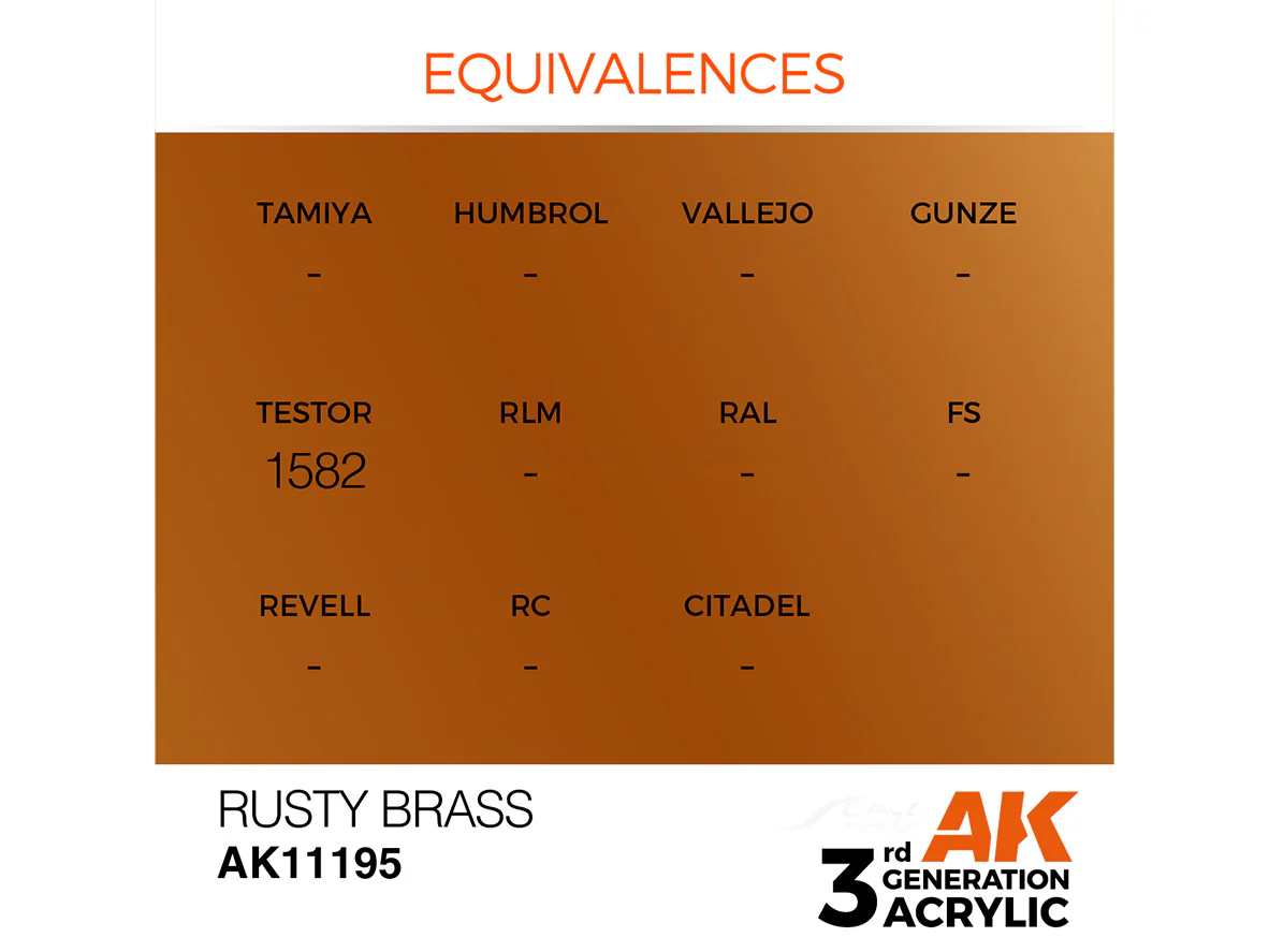 Rusty Brass 17ml AK Interactive acrylic color AK11195 - Image 2