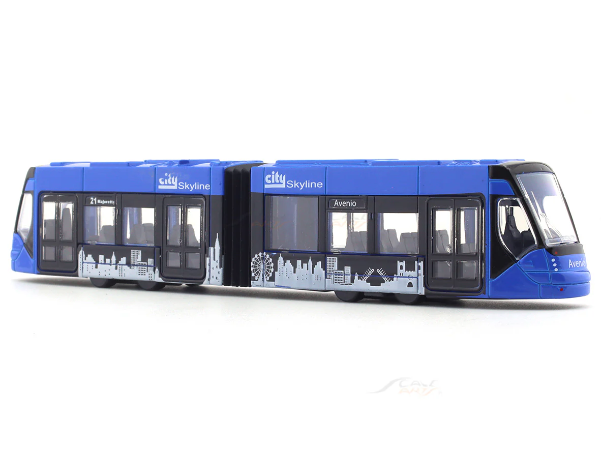 Siemens Avenio Tram blue 1:100 Majorette scale model bus - Image 3