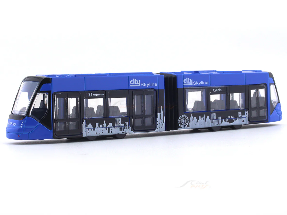 Siemens Avenio Tram blue 1:100 Majorette scale model bus - Image 4