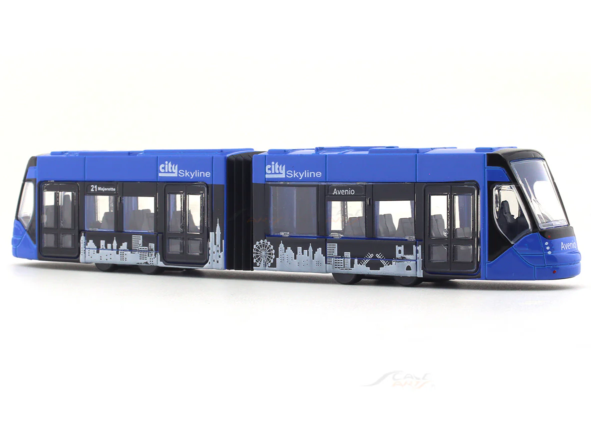 Siemens Avenio Tram blue 1:100 Majorette scale model bus - Image 6