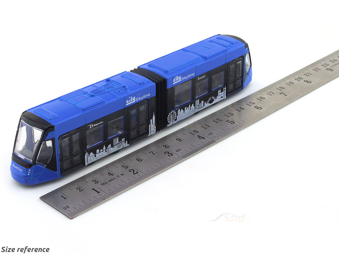 Siemens Avenio Tram blue 1:100 Majorette scale model bus - Image 7