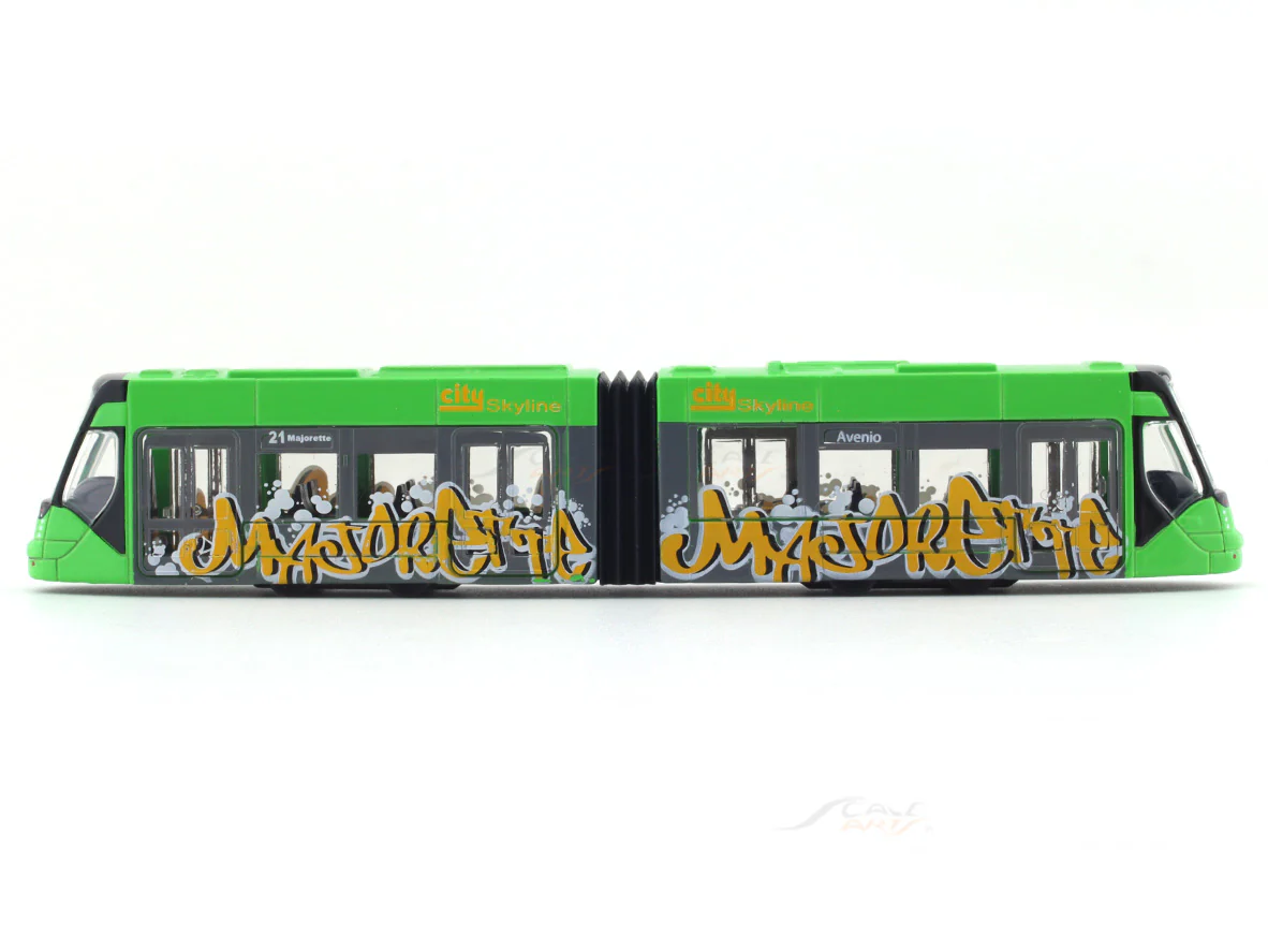 Siemens Avenio Tram green 1:100 Majorette scale model bus - Image 2