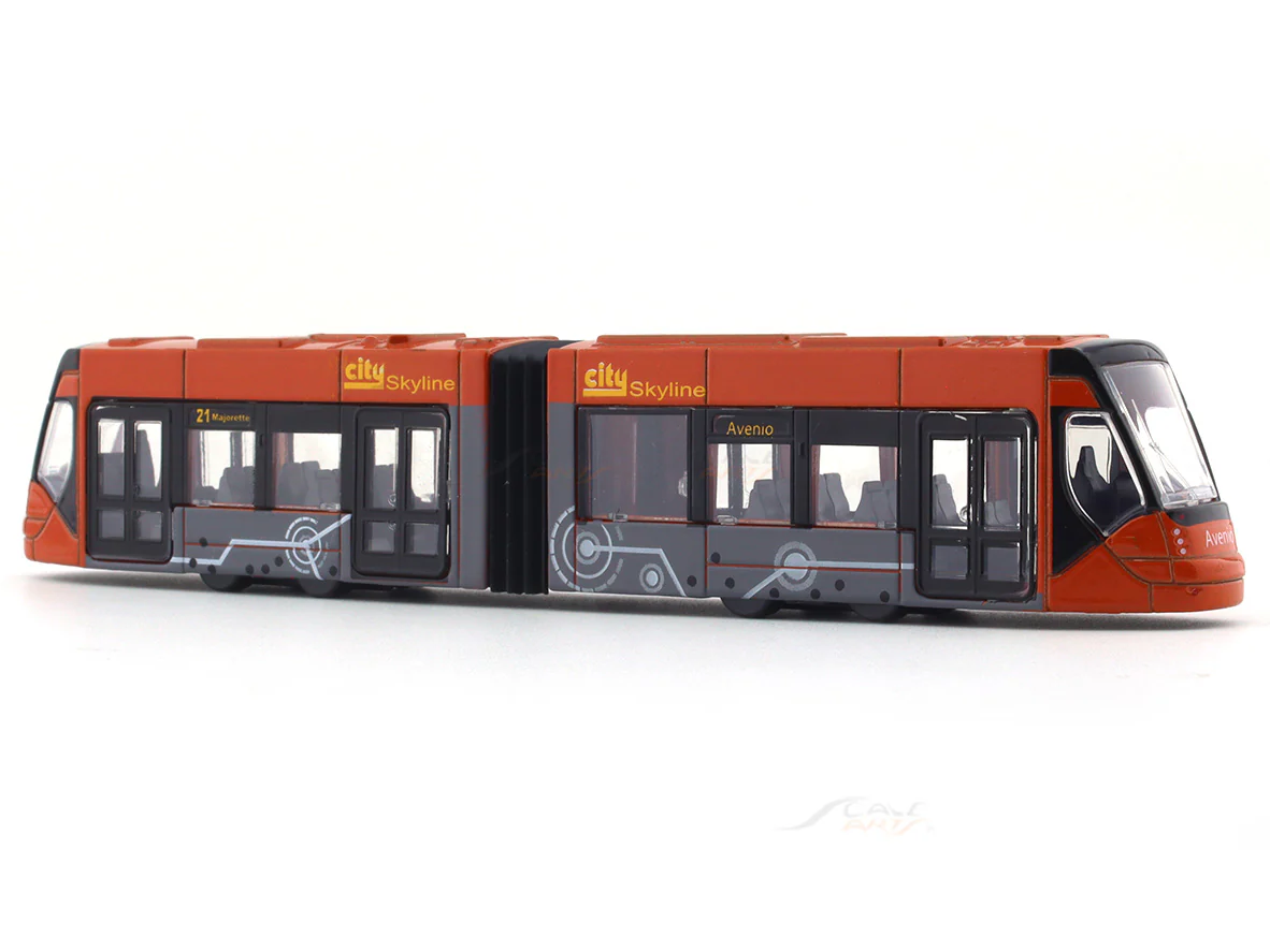 Siemens Avenio Tram orange 1:100 Majorette scale model bus - Image 3