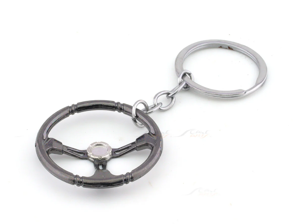 Steering wheel metal keyring / keychain
