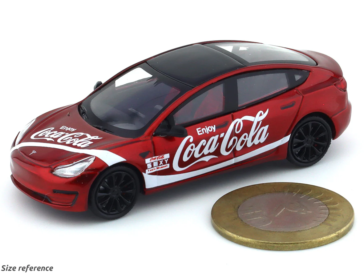 Tesla Model 3 Coca Cola 1:64 Time Micro diecast scale model car - Image 10