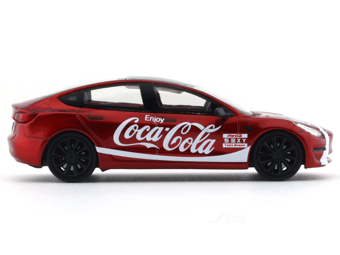 Tesla Model 3 Coca Cola 1:64 Time Micro diecast scale model car - Image 6