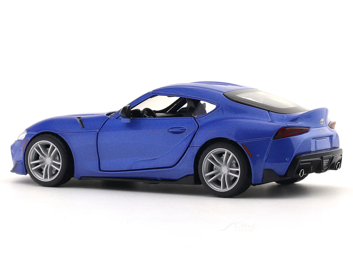 Toyota GR Supra blue 1:31 MSZ licensed pullback diecast Scale Model car collectible - Image 3