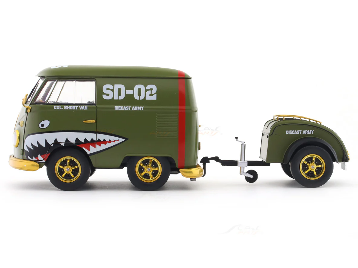 Volkswagen Kool Kombi Army Fighter 1:18 Solido licensed diecast scale model car collectible - Image 2