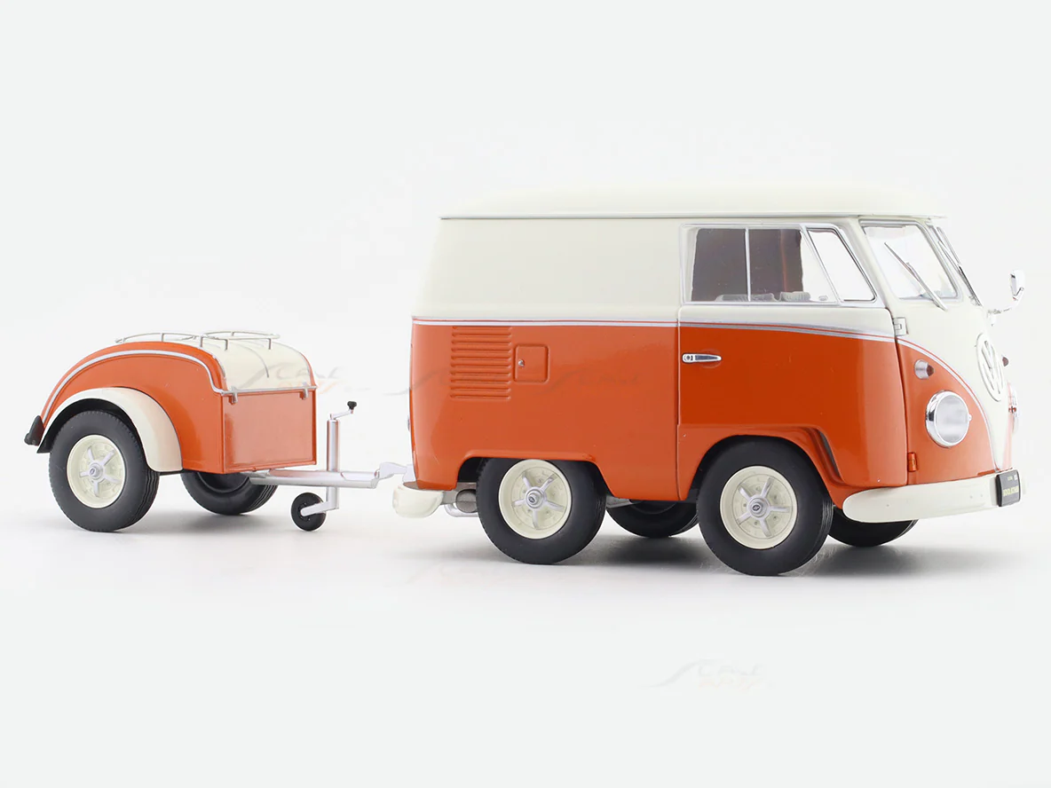 Volkswagen Kool Kombi Orange White 1:18 Solido licensed diecast scale model car collectible - Image 12