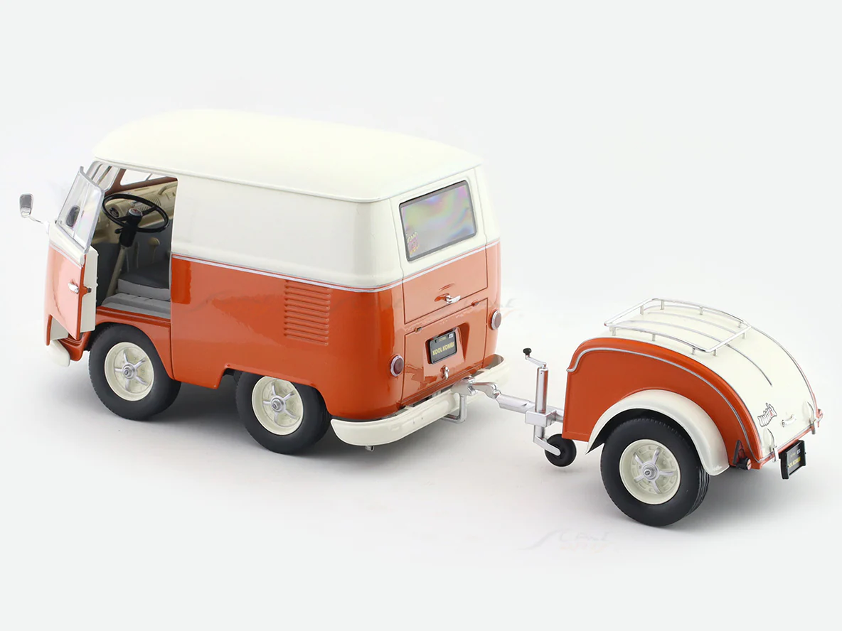 Volkswagen Kool Kombi Orange White 1:18 Solido licensed diecast scale model car collectible - Image 16