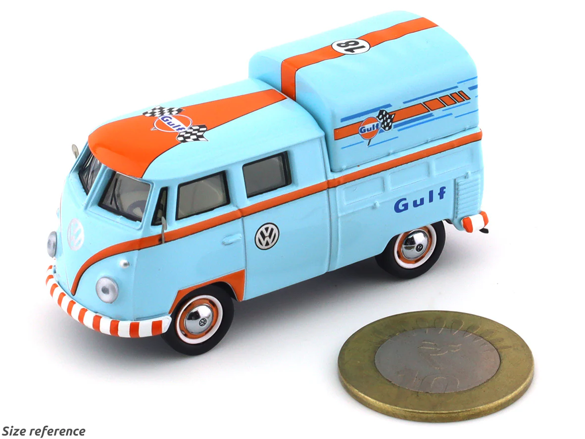 Volkswagen T1 pickup Gulf blue 1:64 Mini Dream diecast scale model collectible - Image 10