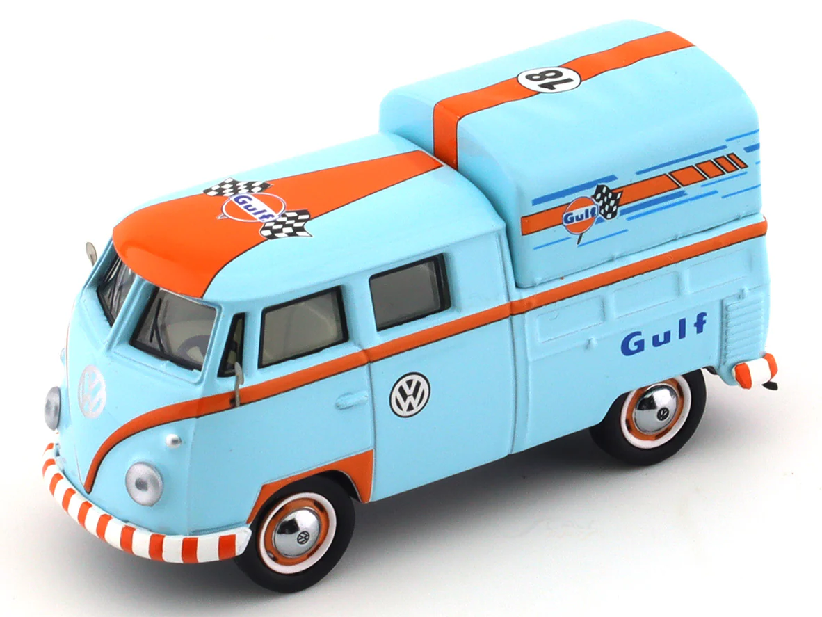 Volkswagen T1 pickup Gulf blue 1:64 Mini Dream diecast scale model collectible - Image 8