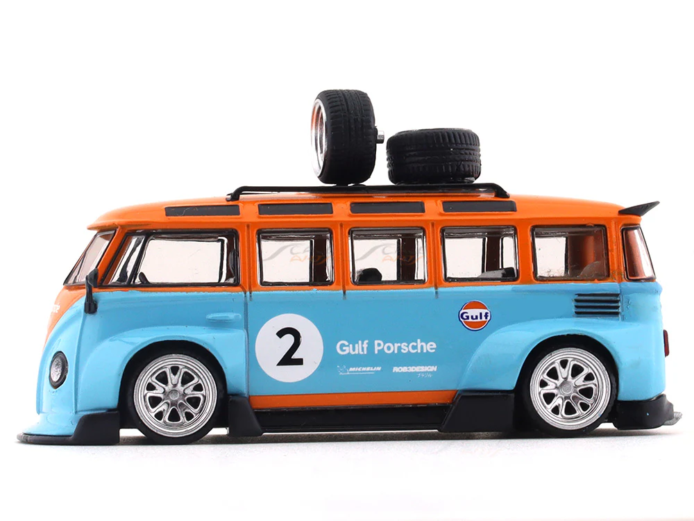 Volkswagen T1 Type 2 Gulf 1:64 League Model diecast scale car - Image 2