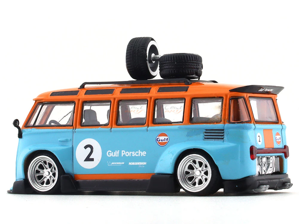 Volkswagen T1 Type 2 Gulf 1:64 League Model diecast scale car - Image 3