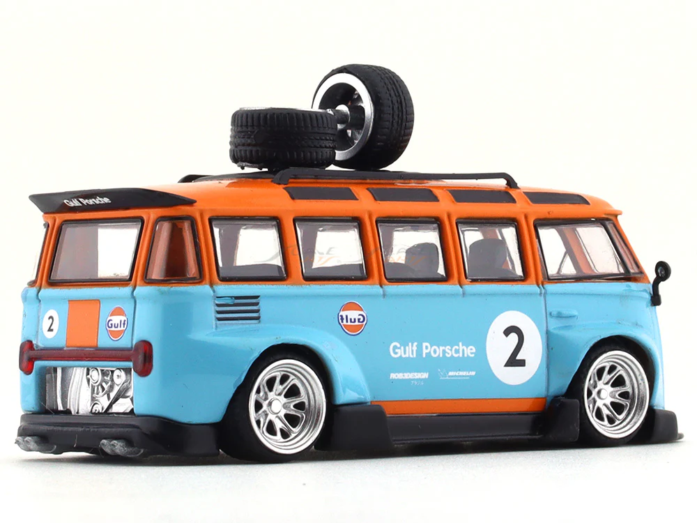 Volkswagen T1 Type 2 Gulf 1:64 League Model diecast scale car - Image 4