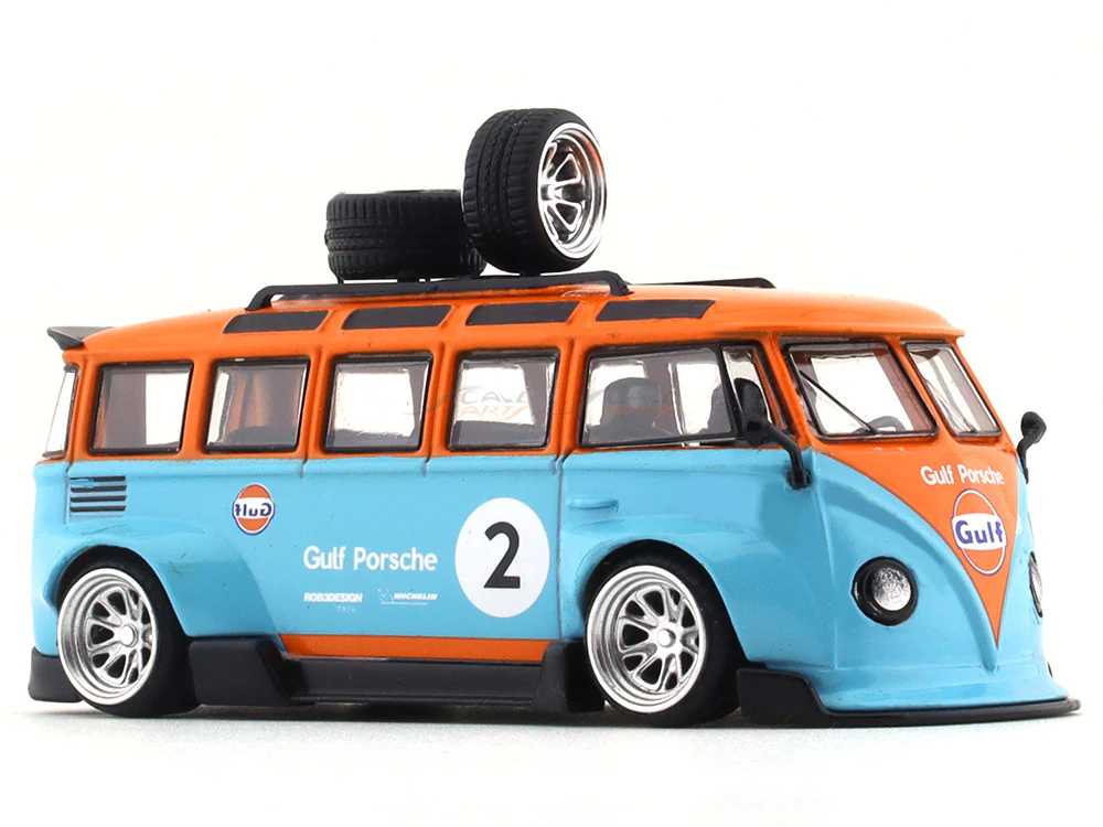 Volkswagen T1 Type 2 Gulf 1:64 League Model diecast scale car - Image 6