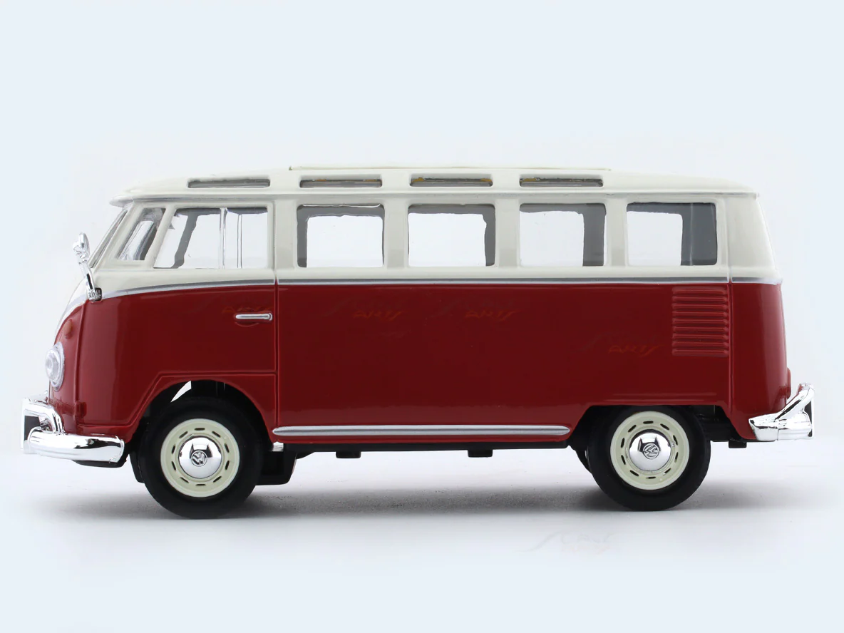Volkswagen Van Samba red 1:25 Maisto Bburago licensed diecast Scale Model Van - Image 2